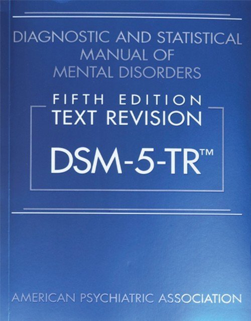 Cover of DSM-5-TR manual, fifth edition text revision on mental disorders by American Psychiatric Association