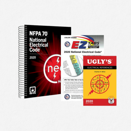 2020 NFPA 70 National Electrical Code spiral book with EZ Tabs color-coded index and Ugly's Electrical References 2020 edition