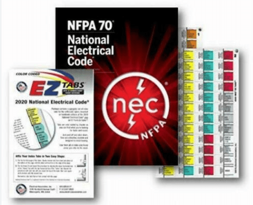 2020 NFPA 70 National Electrical Code paperback with color-coded EZ Tabs for easy reference