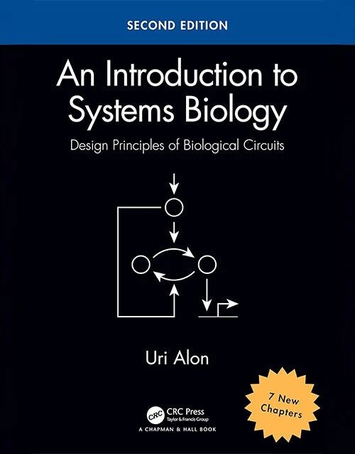 Book cover of 'An Introduction to Systems Biology' by Uri Alon with biological circuit design diagram and CRC Press logo