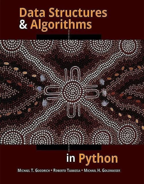 Book cover for Data Structures & Algorithms in Python with Aboriginal art-style dot patterns