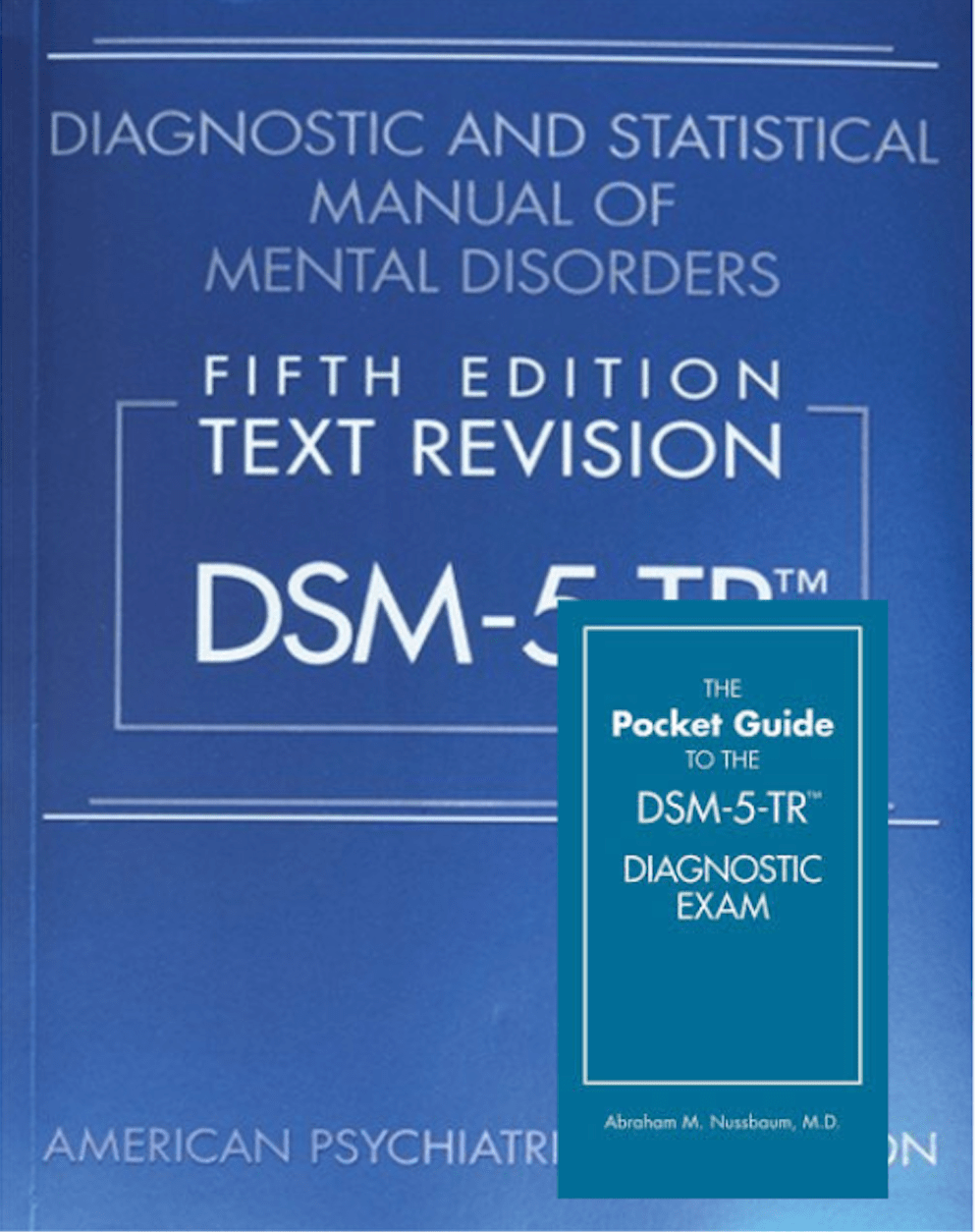 DSM-5-TR Fifth Edition Text Revision book and Pocket Guide to DSM-5-TR Diagnostic Exam