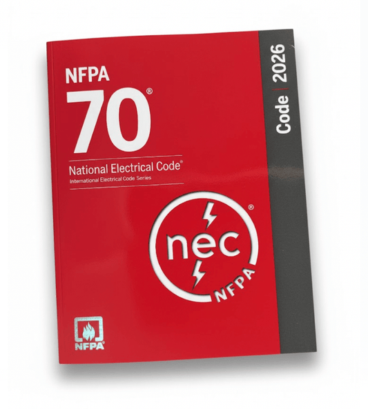 2026 NFPA 70 National Electrical Code paperback book with red cover and NEC logo