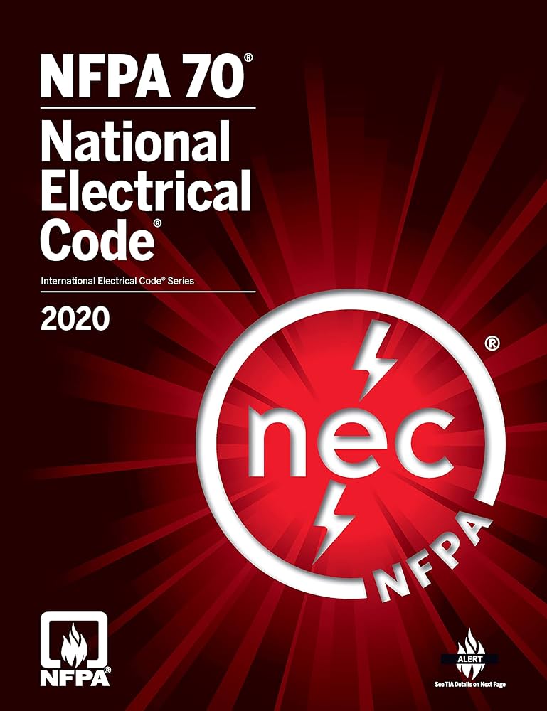 Cover of NFPA 70 National Electrical Code 2020 edition with red background and NEC logo